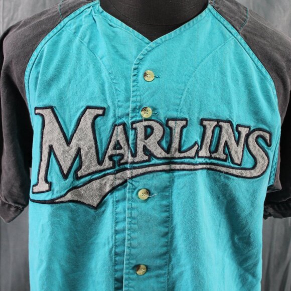 Florida Marlins jersey (VTG) - Stone Wash by Mirage - Men's Large - Picture 2 of 10